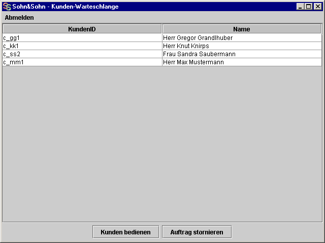 Die Kundenwarteschlange