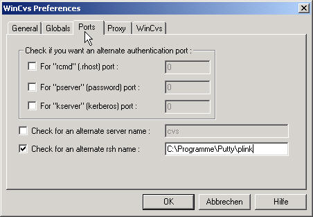 WinCVS Preferences