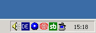 Die Windows-Uhr (und links daneben der PAgent)