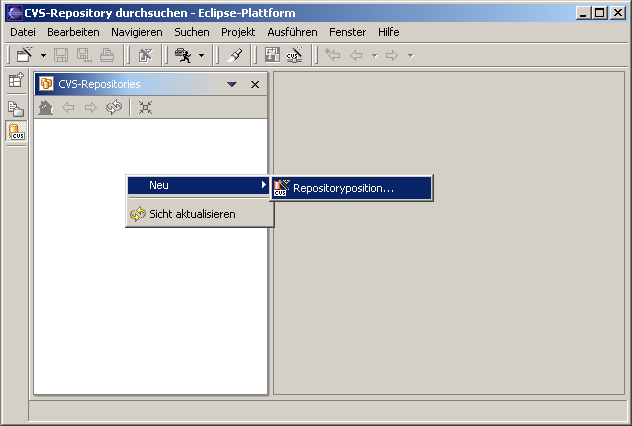 Eclipse Neue Repositoryposition